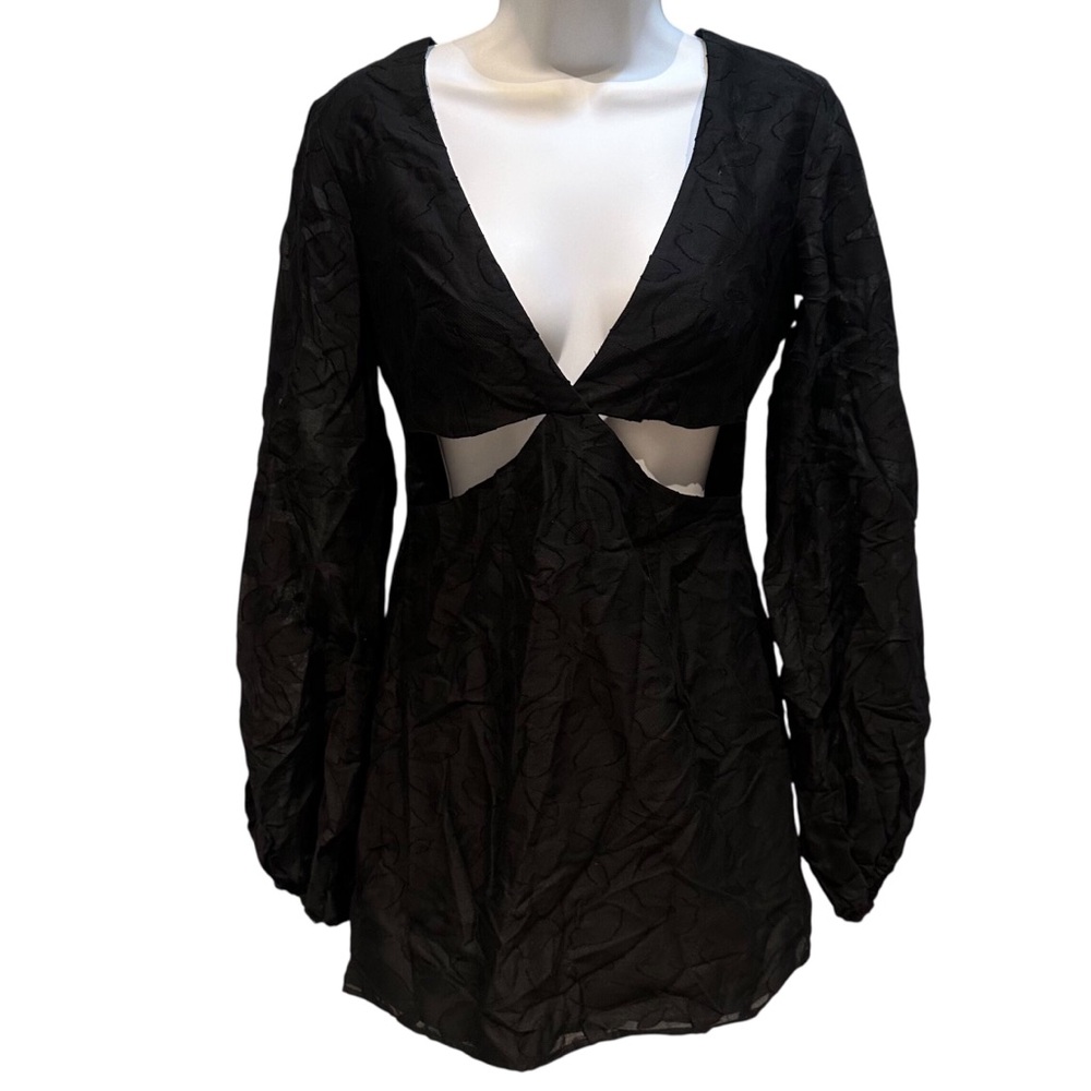 Rumer Giselle Long Sleeve Cut Out Mini Dress Black Size XS New with Tag
